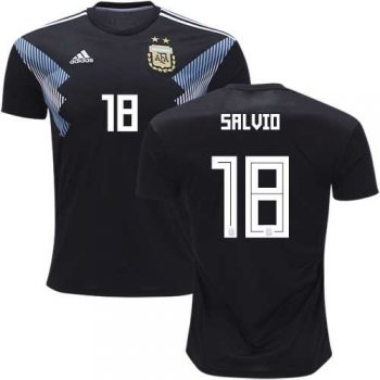 Argentina #18 Salvio Away Kid Soccer Country Jersey