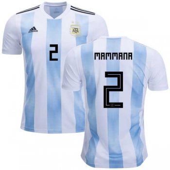 Argentina #2 Mammana Home Kid Soccer Country Jersey