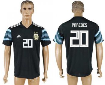 Argentina #20 Paredes Away Soccer Country Jersey