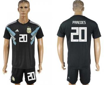 Argentina #20 Paredes Away Soccer Country Jersey