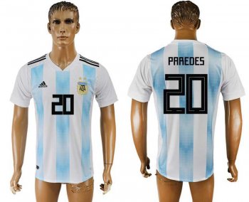 Argentina 20 PAREDES Home 2018 FIFA World Cup Thailand Soccer Jersey