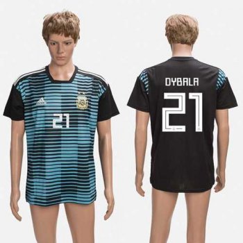 Argentina #21 Dybala Black Training Soccer Country Jersey