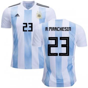 Argentina #23 A.Marchesin Home Kid Soccer Country Jersey