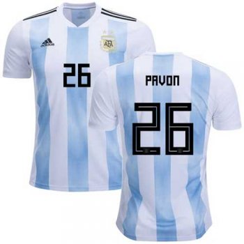 Argentina #26 Pavon Home Soccer Country Jersey