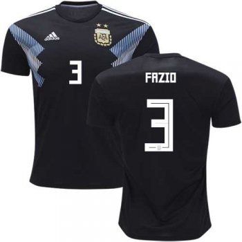 Argentina #3 Fazio Away Kid Soccer Country Jersey