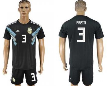 Argentina #3 Fazio Away Soccer Country Jersey