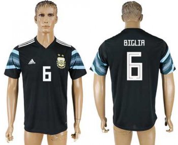 Argentina #6 Biglia Away Soccer Country Jersey