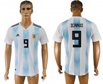 Argentina 9 ICARDI Home 2018 FIFA World Cup Thailand Soccer Jersey