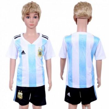 Argentina Blank Home Kid Soccer Country Jersey