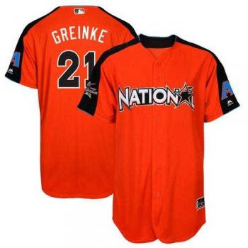 Arizona Diamondbacks #21 Zack Greinke Orange 2017 All-Star National League Stitched MLB Jersey