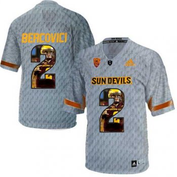 Arizona State Sun Devils #2 Mike Bercovici Gray Team Logo Print College Football Jersey11