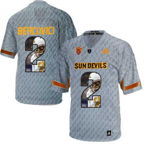 Arizona State Sun Devils #2 Mike Bercovici Gray Team Logo Print College Football Jersey15