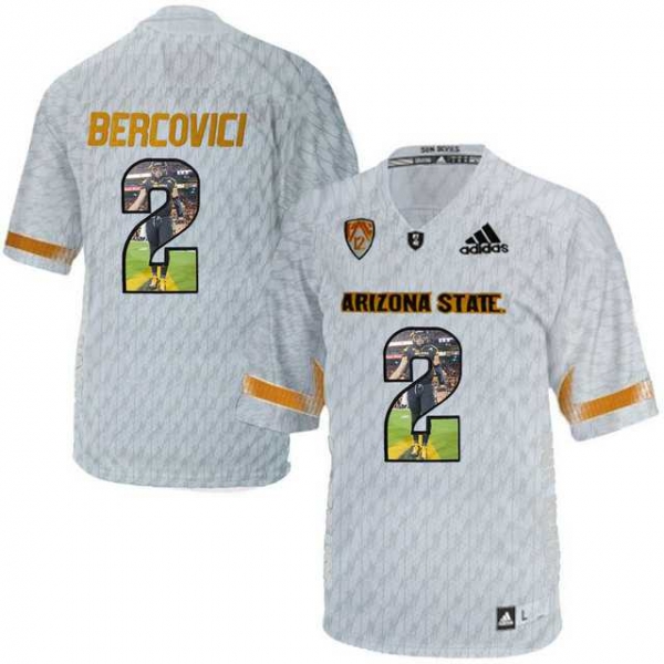 Arizona State Sun Devils #2 Mike Bercovici Ice Team Logo Print College Football Jersey