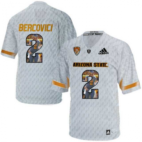 Arizona State Sun Devils #2 Mike Bercovici Ice Team Logo Print College Football Jersey2