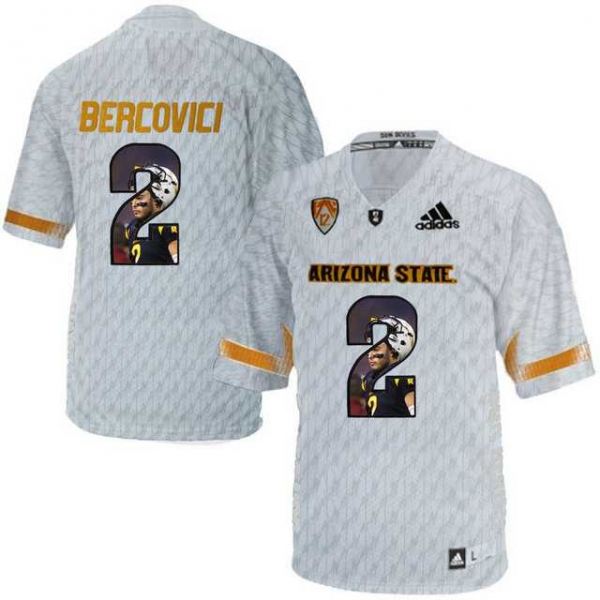 Arizona State Sun Devils #2 Mike Bercovici Ice Team Logo Print College Football Jersey3