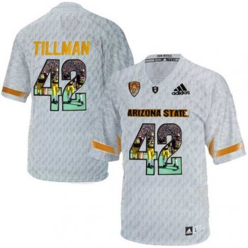 Arizona State Sun Devils #42 Pat Tillman Ice Team Logo Print College Football Jersey3