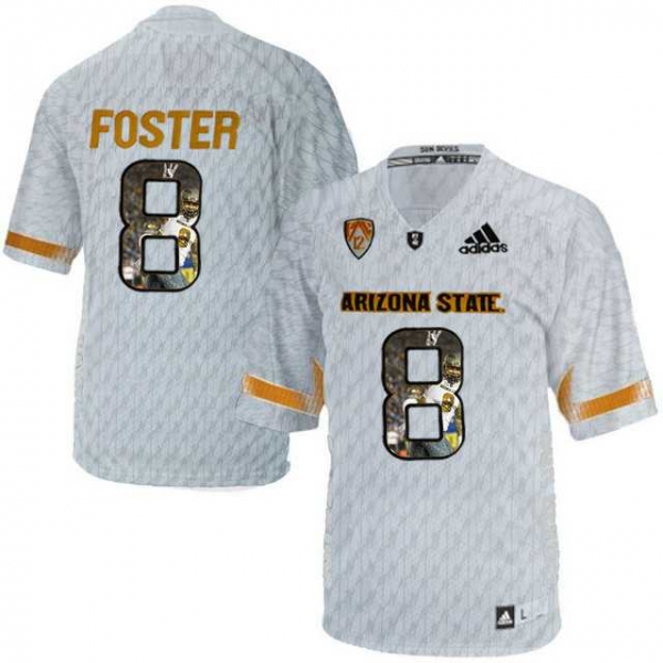 Arizona State Sun Devils #8 D.J. Foster Ice Team Logo Print College Football Jersey