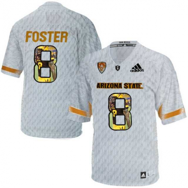 Arizona State Sun Devils #8 D.J. Foster Ice Team Logo Print College Football Jersey10