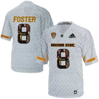 Arizona State Sun Devils #8 D.J. Foster Ice Team Logo Print College Football Jersey11