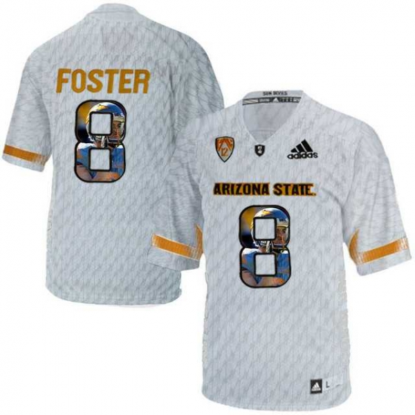 Arizona State Sun Devils #8 D.J. Foster Ice Team Logo Print College Football Jersey2