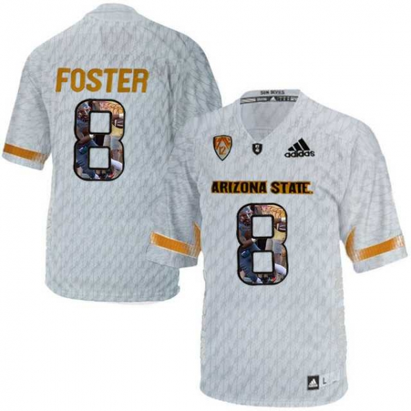 Arizona State Sun Devils #8 D.J. Foster Ice Team Logo Print College Football Jersey3