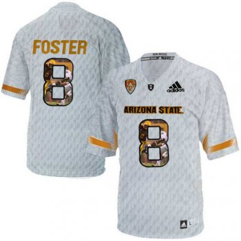 Arizona State Sun Devils #8 D.J. Foster Ice Team Logo Print College Football Jersey6