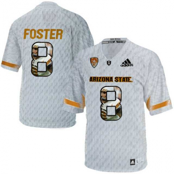 Arizona State Sun Devils #8 D.J. Foster Ice Team Logo Print College Football Jersey8