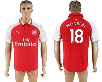 Arsenal #18 Monreal Home Soccer Club Jersey