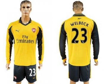 Arsenal #23 Welbeck Away Long Sleeves Soccer Club Jersey