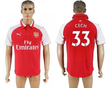 Arsenal #33 Cech Home Soccer Club Jersey