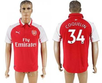 Arsenal #34 Coquelin Home Soccer Club Jersey