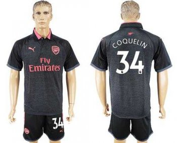 Arsenal #34 Coquelin Sec Away Soccer Club Jersey