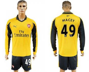 Arsenal #49 Macey Away Long Sleeves Soccer Club Jersey