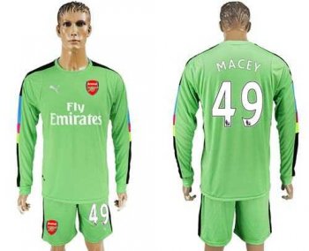 Arsenal #49 Macey Green Goalkeeper Long Sleeves Soccer Club Jersey