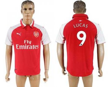 Arsenal #9 Lucas Home Soccer Club Jersey