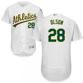 Athletics #28 Matt Olson White Flexbase Authentic Collection Stitched Baseball Jersey