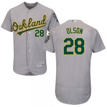 Athletics #28 Matt Olson Grey Flexbase Authentic Collection Stitched Baseball Jersey