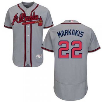 Atlanta Braves #22 Nick Markakis Grey Flexbase Authentic Collection Stitched MLB Jersey