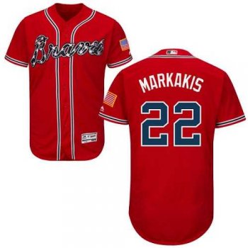 Atlanta Braves #22 Nick Markakis Red Flexbase Authentic Collection Stitched MLB Jersey