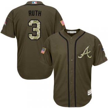 Atlanta Braves #3 Babe Ruth Green Salute to Service Stitched MLB Jersey