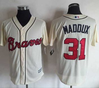 Atlanta Braves #31 Greg Maddux Cream New Cool Base Stitched MLB Jersey