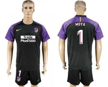 Atletico Madrid #1 Moya Black Goalkeeper Soccer Club Jersey