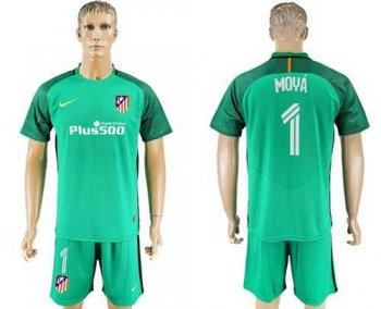 Atletico Madrid #1 Moya Green Goalkeeper Soccer Club Jersey