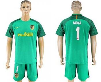 Atletico Madrid #1 Moya Green Goalkeeper Soccer Club Jersey