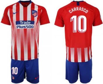 Atletico Madrid #10 Carrasco Home Soccer Club Jersey