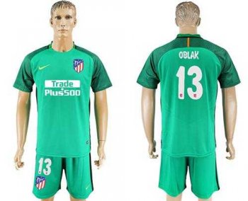 Atletico Madrid #13 Oblak Green Goalkeeper Soccer Club Jersey