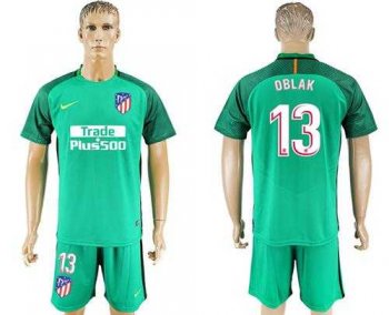 Atletico Madrid #13 Oblak Green Goalkeeper Soccer Club Jersey