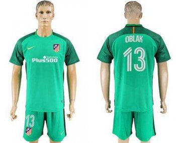 Atletico Madrid #13 Oblak Green Goalkeeper Soccer Club Jersey