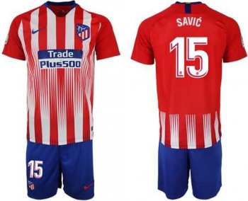 Atletico Madrid #15 Savic Home Soccer Club Jersey