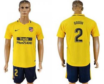 Atletico Madrid #2 Godin Away Soccer Club Jersey